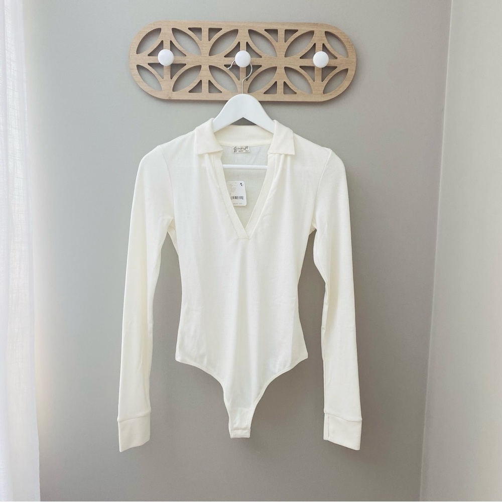Free People Do It Right Bodysuit Ivory Sz Small